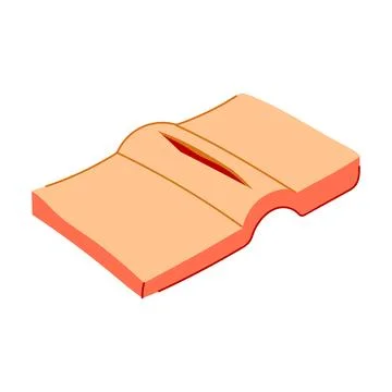 Stitching suture practice pad cartoon vector illustration Stock Illustration