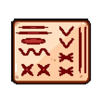 Stitching suture practice pad pixel art vector illustration Stock Illustration
