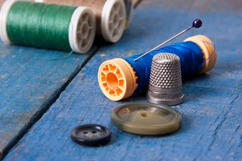 Stitching yarns Stock-Fotos