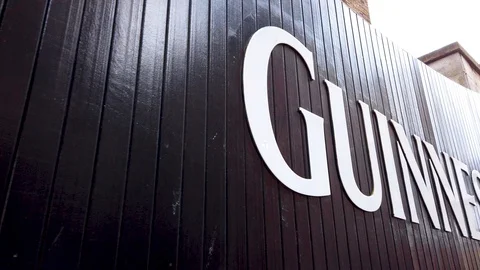 St.James Gate at the Dublin's Guinness Storehouse, pan right motion Stock Footage 111685695