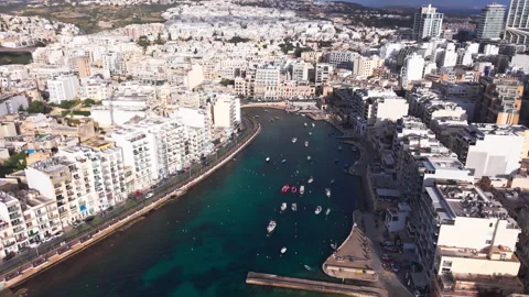St.Julians  Bay in Malta Stock Footage 310487809