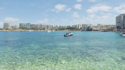 St.Julians bay in Malta Stock Footage 310841038