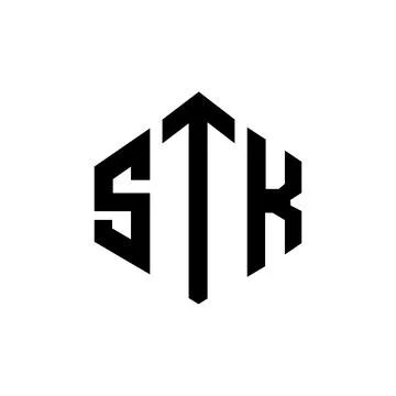 STK letter logo design with polygon shape. STK polygon and cube shape logo .. Stock Illustration