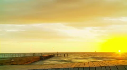 StKilda Sunset Stockbeeldmateriaal 10564638