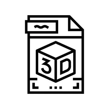 Stl 3d file line icon vector illustration Stock Illustration
