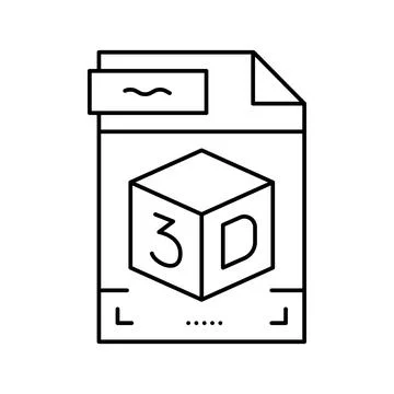 Stl 3d file line icon vector illustration Stock Illustration