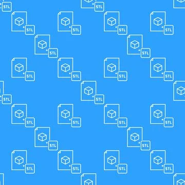STL Document vector Additive Manufacturing seamless pattern in outline style Stock Illustration