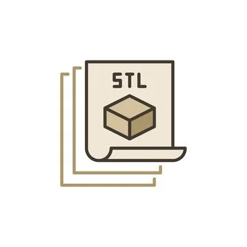STL documents for 3D Printer vector concept colored icon Stockillustratie