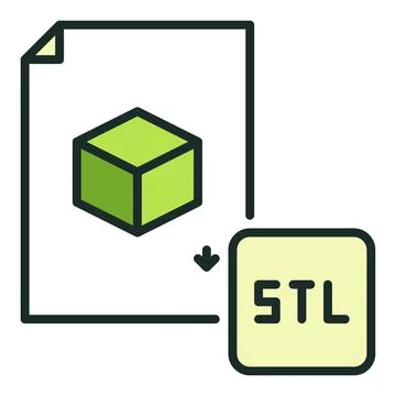 STL File for 3D Printing vector colored icon or sign Stock Illustration