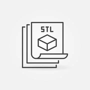 STL files for 3D Printing vector concept outline icon Illustrazione stock