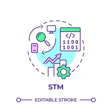 STM multi color concept icon Stock Illustration