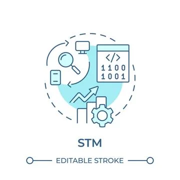 STM soft blue concept icon Illustrazione stock