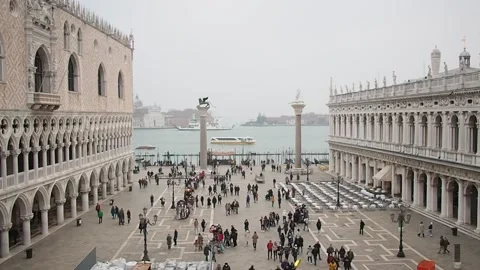 From St.Mark Basilica the St. Mark square view Stock Footage 220434829