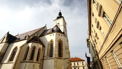 St.Mark´s Church in Zagreb Video stock 74372332