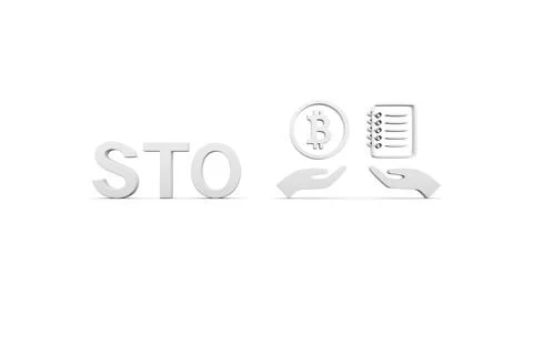 STO concept white background 3d render illustration Stock Illustration