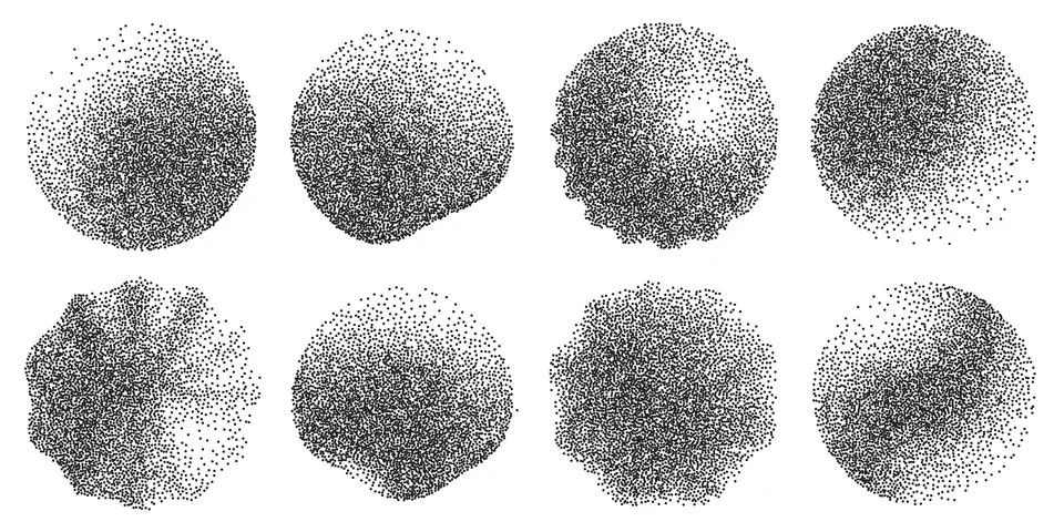 Stochastic Gradient Background. Messy grain blobs with pencil texture for modern Stock Illustration
