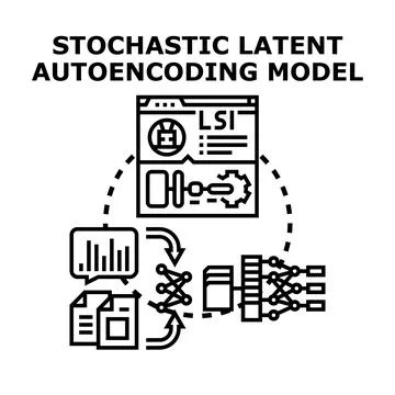 Stochastic latent autoencoding model concept for artificial intelligence 库存插图