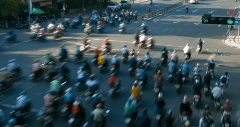 Stock 4k: Time-lapse or timelapse traffic in Ho Chi Minh City or Saigon, Vietnam Stock Footage 120719922