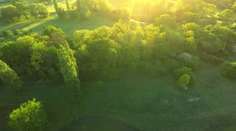 Stock aerial video of  golf course 4K Stock Footage