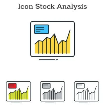 Stock Analysis flat icon design for info graphics and businesses Stock Illustration