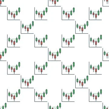 Stock and cryptocurrency charts vector colored seamless pattern Stock Illustration