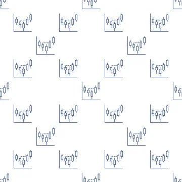 Stock and cryptocurrency formation vector thin line seamless pattern Stockillustratie