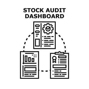 Stock audit dashboard illustrating data analysis and reporting Stock Illustration