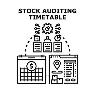 Stock auditing timetable planning inventory management process Stock-Illustration