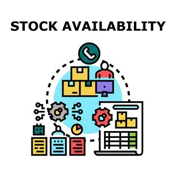 Stock availability checking and inventory management process Stock Illustration