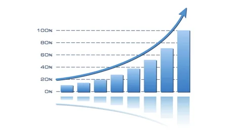 Stock bar graph - blue on white 스톡 동영상 56206943