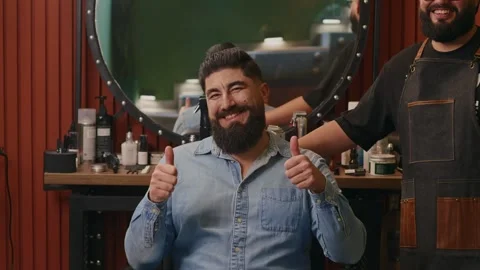 Stock - Barbeshop - Client Happines Stock Footage 264774685