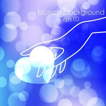 Stock blurred texture with bokeh effect and stylized hand in a graceful gesture Stock Illustration