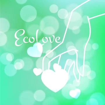 Stock blurred texture with bokeh effect and stylized hand in a graceful gesture Stock Illustration