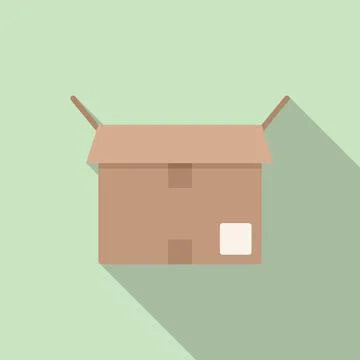 Stock box icon flat vector. Carton package 스톡 일러스트
