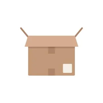 Stock box icon flat vector. Carton package Stockillustratie