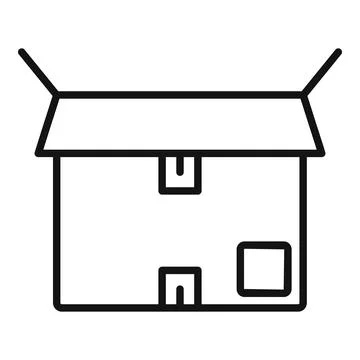 Stock box icon outline vector. Carton package Stock Illustration