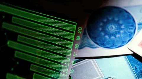 Stock certificates and graphs Stock Footage 20543846