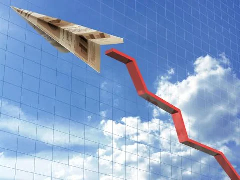 Stock Chart Airplane Stock Illustration