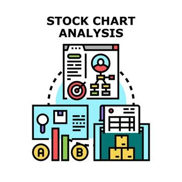 Stock chart analysis process planning and management Stock Illustration