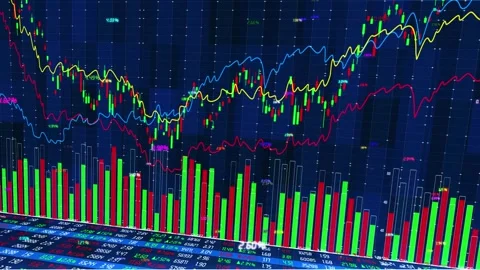Stock chart and bar graph background Stock Footage 307154195