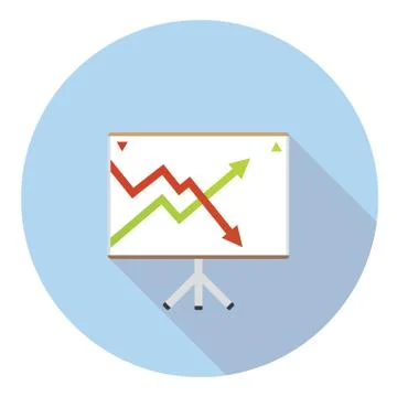 Stock Chart Board Flat Icon Stock Illustration