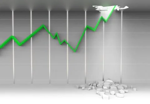 Stock chart break ceiling Stock Illustration