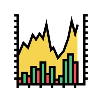 Stock chart color icon vector illustration 库存插图