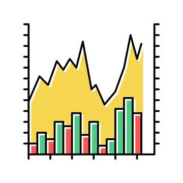 Stock chart color icon vector illustration 库存插图