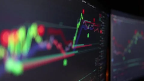 Stock chart on computer screen the market has started to rise Stock Footage 297101685