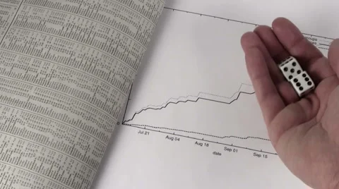 Stock chart with dice toss V2 - HD 스톡 동영상 5386221