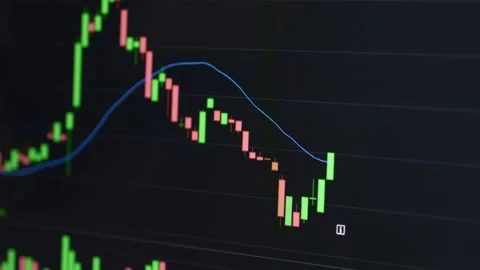 Stock chart with downward trend showing market decline, representing financial Stock-Footage 332837686