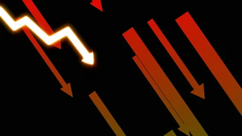 Stock chart fall down arrow animation Stock-Footage 159416486