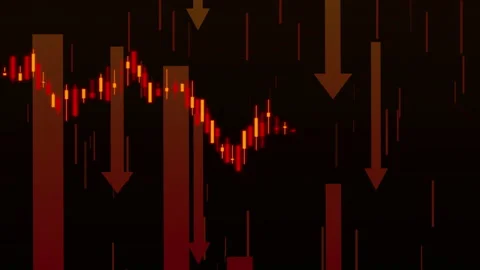Stock chart fall down loop animation Stock Footage 159420236
