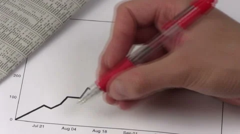 Stock chart gain V6 - HD Stock Footage 5405549